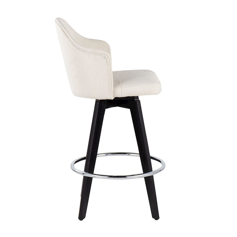 LumiSource Ahoy UP2 26" Counter Stool, Set of 2, Black/Chrome/CM