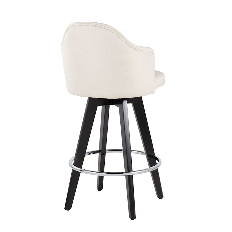 LumiSource Ahoy UP2 26" Counter Stool, Set of 2, Black/Chrome/CM