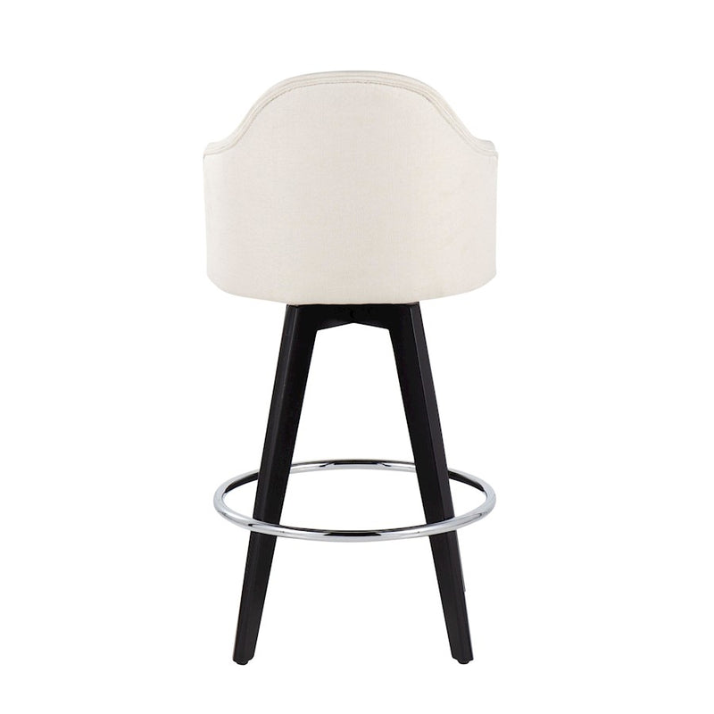 LumiSource Ahoy UP2 26" Counter Stool, Set of 2, Black/Chrome/CM