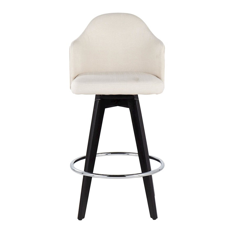 LumiSource Ahoy UP2 26" Counter Stool, Set of 2, Black/Chrome/CM
