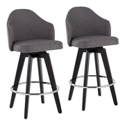 LumiSource Ahoy UP2 26" Counter Stool, Set/2, BK/CH/GY - B26-AHOYUP2-SWVRBKGY2