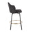 LumiSource Ahoy Counter Stool, Set of 2, Black/Gold/Charcoal
