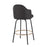 LumiSource Ahoy Counter Stool, Set of 2, Black/Gold/Charcoal