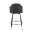LumiSource Ahoy Counter Stool, Set of 2, Black/Gold/Charcoal