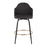 LumiSource Ahoy Counter Stool, Set of 2, Black/Gold/Charcoal