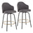 LumiSource Ahoy Counter Stool, Set/2, Black/Gold/Grey - B26-AHOYUPCLAIREG2BKGY2