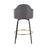 LumiSource Ahoy Counter Stool, Set of 2, Black/Gold/Grey
