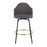 LumiSource Ahoy Counter Stool, Set of 2, Black/Gold/Grey