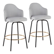 LumiSource Ahoy Counter Stool, Set/2, BK/Gold/Lt GY - B26-AHOYUPCLAIREG2BKLGY2
