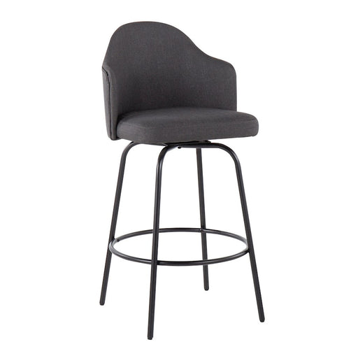 LumiSource Ahoy Counter Stool, Set of 2, Black/Charcoal