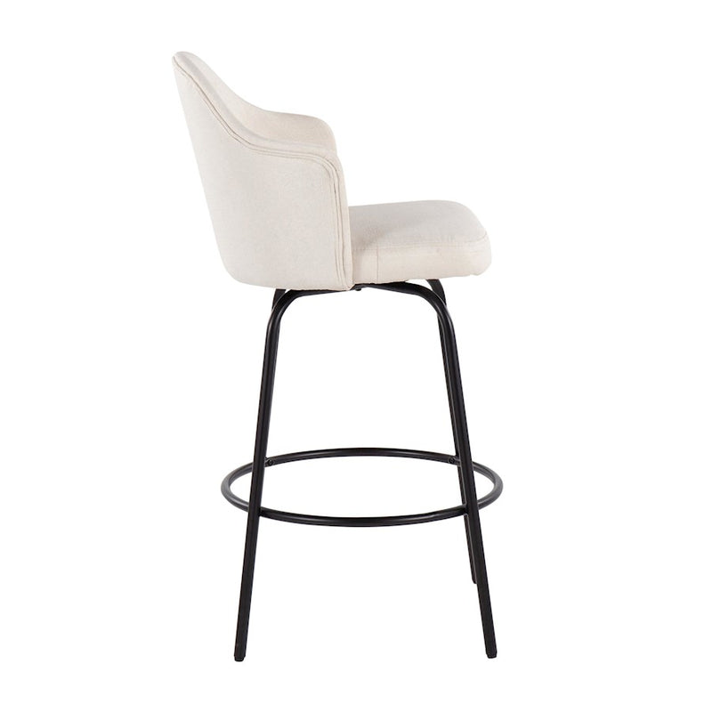 LumiSource Ahoy Counter Stool, Set of 2, Black/Cream