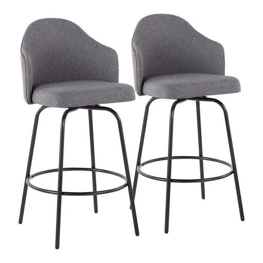 LumiSource Ahoy Counter Stool, Set of 2, Black/Grey - B26-AHOYUPCLAIREQ2BKGY2