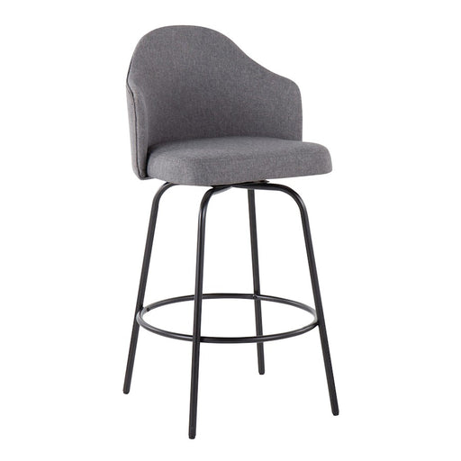 LumiSource Ahoy Counter Stool, Set of 2, Black/Grey