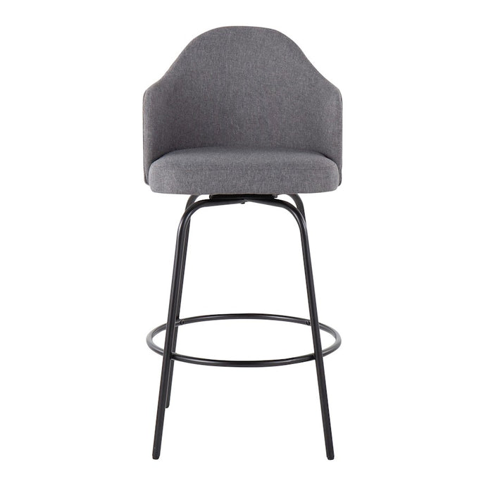 LumiSource Ahoy Counter Stool, Set of 2, Black/Grey