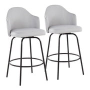 LumiSource Ahoy Counter Stool, Set/2, Black/Lt Grey - B26-AHOYUPCLAIREQ2BKLGY2