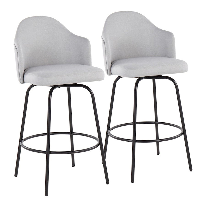 LumiSource Ahoy Counter Stool, Set/2, Black/Lt Grey - B26-AHOYUPCLAIREQ2BKLGY2