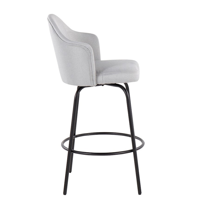 LumiSource Ahoy Counter Stool, Set of 2, Black/Lt Grey