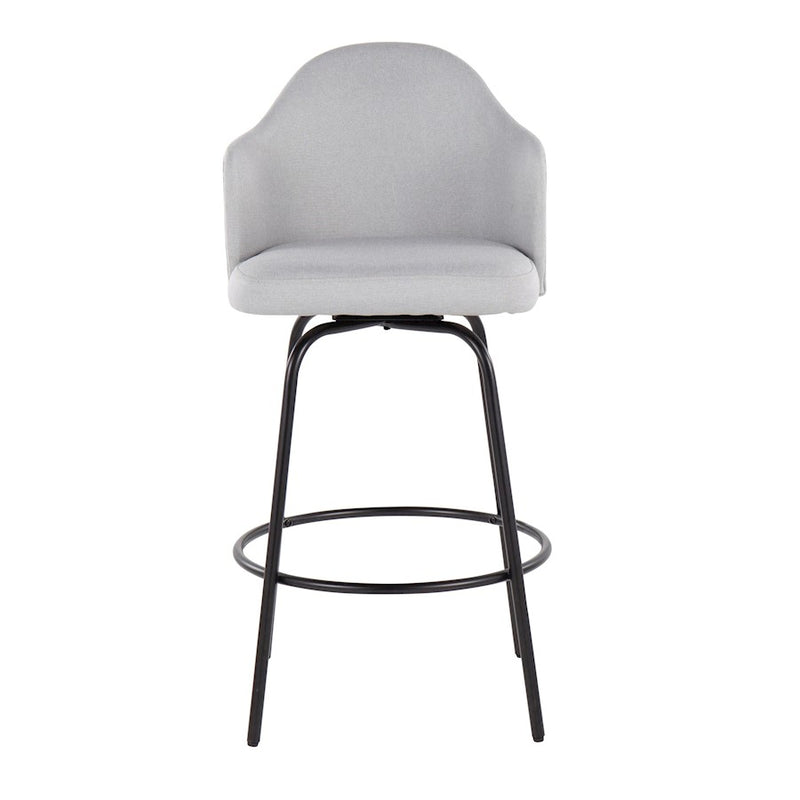 LumiSource Ahoy Counter Stool, Set of 2, Black/Lt Grey