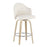 LumiSource Ahoy Counter Stool, Set of 2, Natural/Chrome/Cream