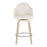 LumiSource Ahoy Counter Stool, Set of 2, Natural/Chrome/Cream
