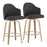 LumiSource Ahoy Counter Stool, Set/2, Zebra/CH/CHAR - B26-AHOYUPGRT-R2ZBCHAR2