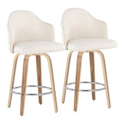 LumiSource Ahoy Counter Stool, Set/2, Zebra/Chrome/Cream - B26-AHOYUPGRT-R2ZBCR2