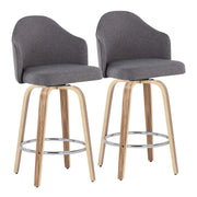 LumiSource Ahoy Counter Stool, Set/2, Zebra/Chrome/Grey - B26-AHOYUPGRT-R2ZBGY2