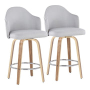 LumiSource Ahoy Counter Stool, Set/2, Zebra/CH/Lt GY - B26-AHOYUPGRT-R2ZBLGY2