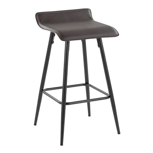 LumiSource Ale Counter Stool, Set of 2, Black Steel/Espresso