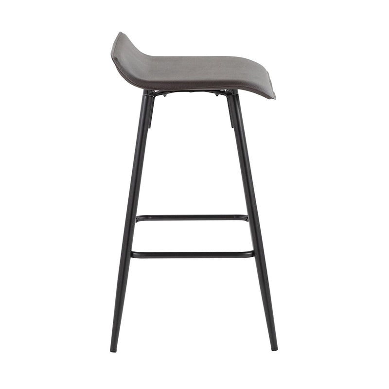 LumiSource Ale Counter Stool, Set of 2, Black Steel/Espresso