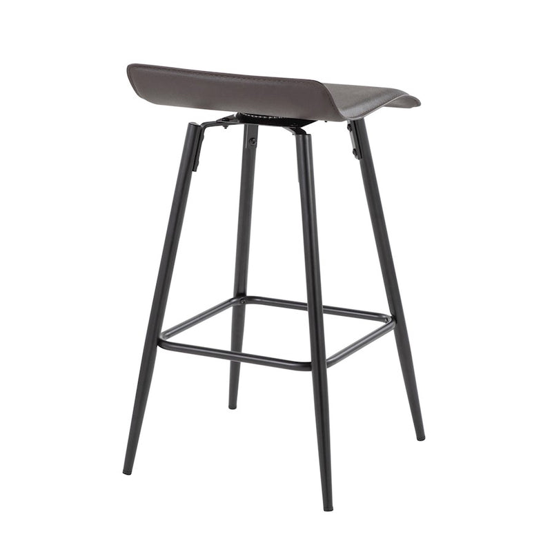 LumiSource Ale Counter Stool, Set of 2, Black Steel/Espresso