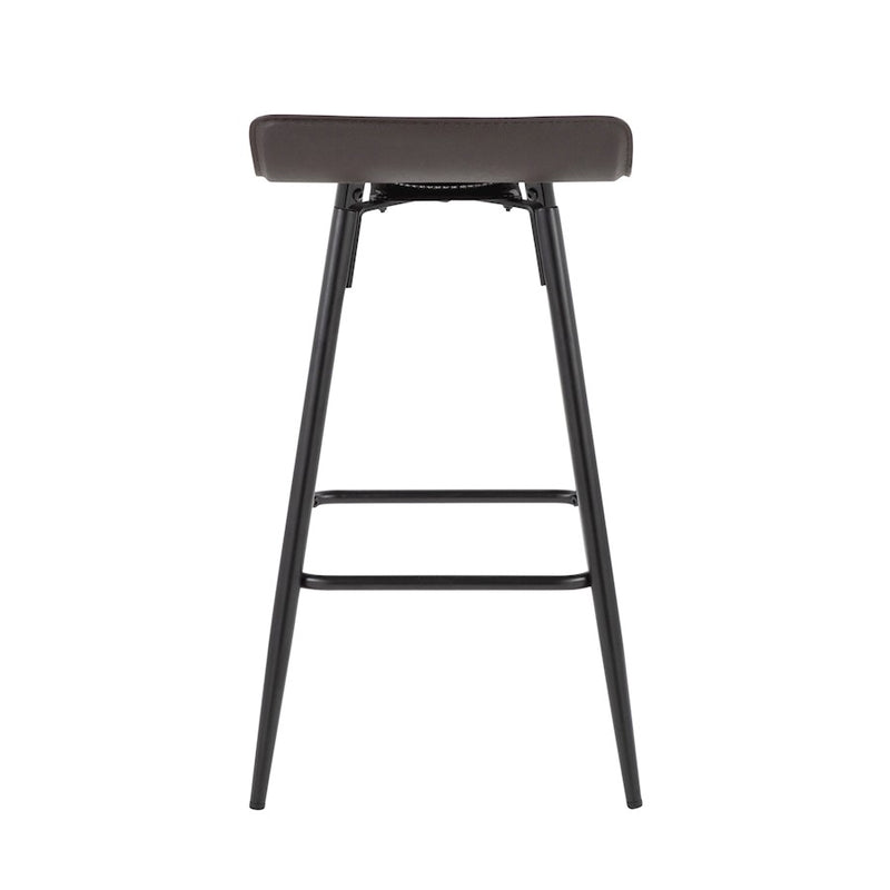 LumiSource Ale Counter Stool, Set of 2, Black Steel/Espresso