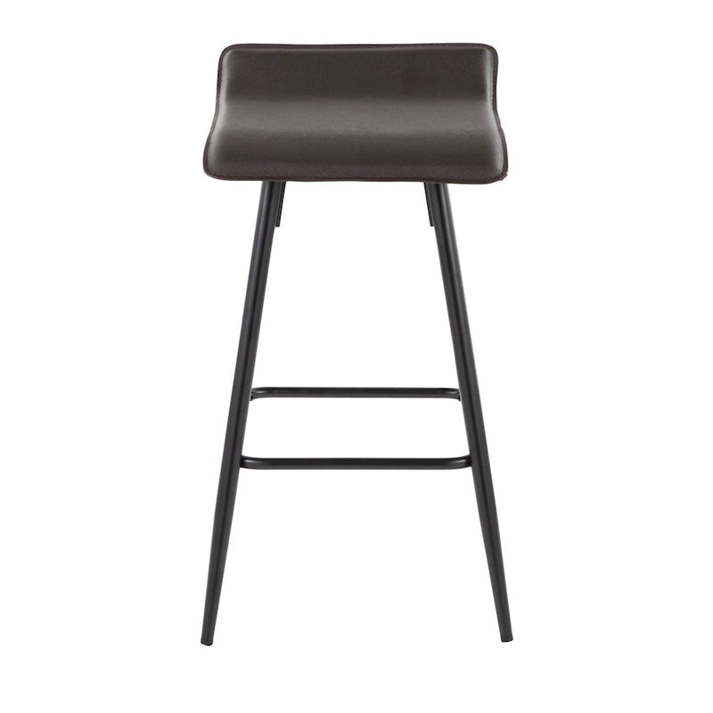 LumiSource Ale Counter Stool, Set of 2, Black Steel/Espresso