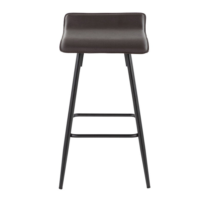 LumiSource Ale Counter Stool, Set of 2, Black Steel/Espresso