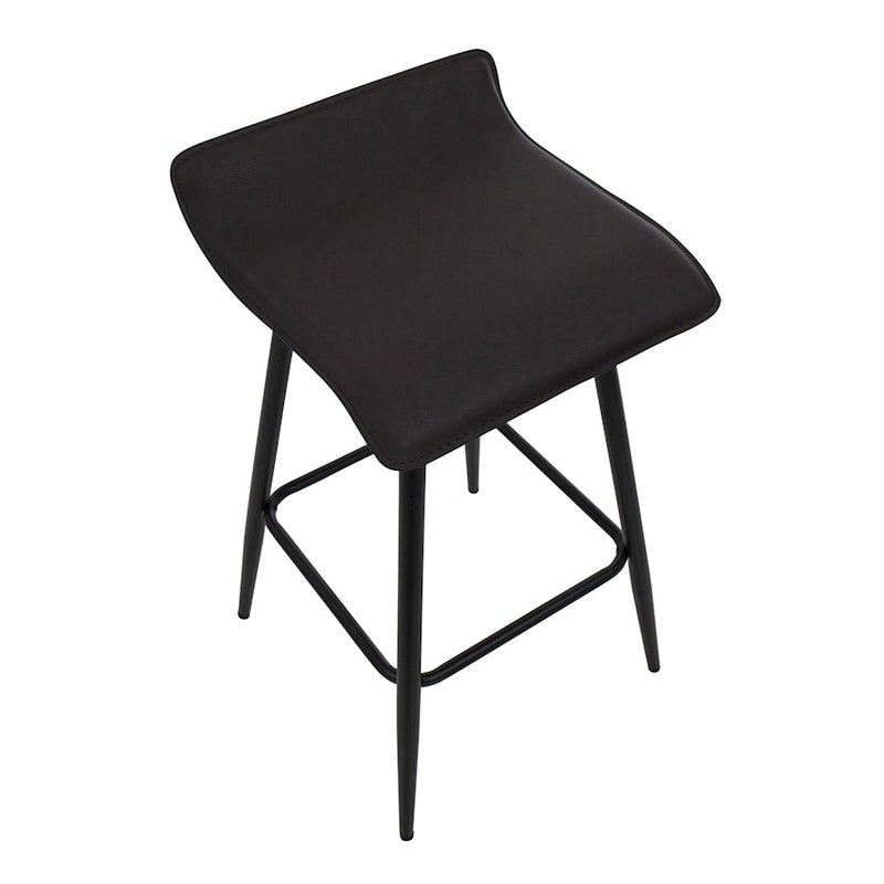 LumiSource Ale Counter Stool, Set of 2, Black Steel/Espresso
