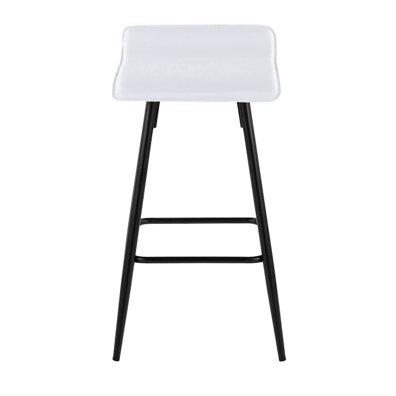 LumiSource Ale Counter Stool Set of 2 | Contemporary Black Steel & White PU | Kitchen Island & Bar Seating | Model B26-ALEBKW2