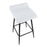 LumiSource Ale Counter Stool, Set of 2, Black Steel/White