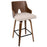 LumiSource Ariana Counter Stool, Set of 2, Walnut/Beige/Black