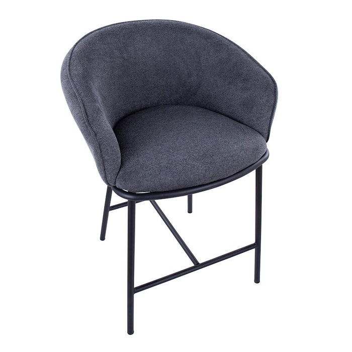 LumiSource Ashland Counter Stool, Set/2, BK Steel/Charcoal