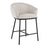 LumiSource Ashland Counter Stool, Set/2, Black Steel/Cream