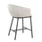 LumiSource Ashland Counter Stool, Set/2, Black Steel/Cream