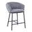 LumiSource Ashland Counter Stool, Set of 2, Black Steel/Grey