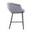 LumiSource Ashland Counter Stool, Set of 2, Black Steel/Grey