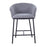 LumiSource Ashland Counter Stool, Set of 2, Black Steel/Grey