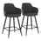 LumiSource Boyne 26" Counter Stool, Set/2, BK/Dark GYN - B26-BOYNE-55SWVX2BKDGY2