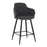 LumiSource Boyne 26" Counter Stool, Set of 2, Black/Dark Grey Noise