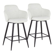 LumiSource Boyne 26" Counter Stool, Set/2, Black/Grey - B26-BOYNE-55SWVX2BKLGY2