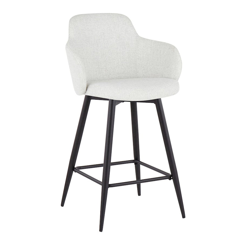 LumiSource Boyne 26" Counter Stool, Set of 2, Black/Grey
