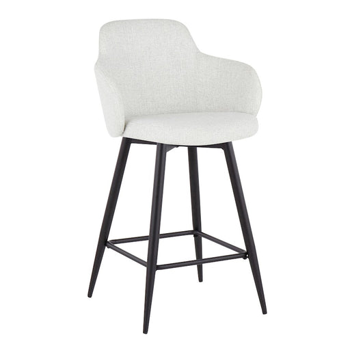 LumiSource Boyne 26" Counter Stool, Set of 2, Black/Grey