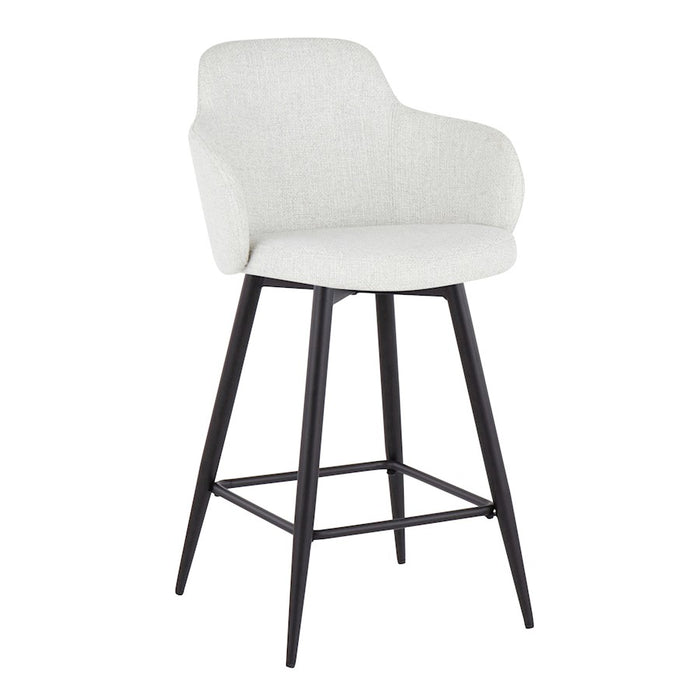 LumiSource Boyne 26" Counter Stool, Set of 2, Black/Grey